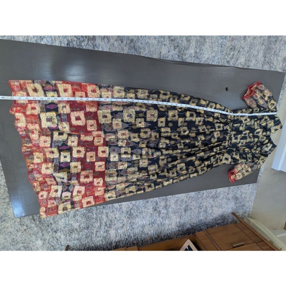 Vintage 1960s Oscar de la Renta boutique maxi dress in black and gold metallic - Picture 11 of 16